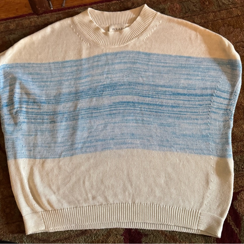 WRAP LONDON Women’s Blue and White Organic Cotton Sweater - Picture 2 of 8